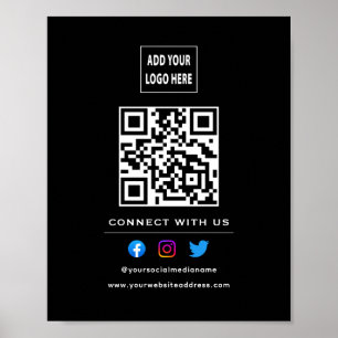 Póster Código QR Seguir Escanear Para Conectar Con Nosotr