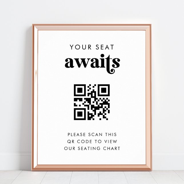 Póster Código QR Su Asiento Espera La Tabla De Asientos B (Subido por el creador)