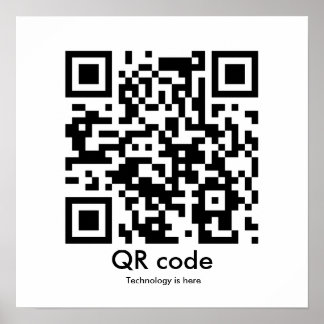 Póster Código QR, Tecnología aquí