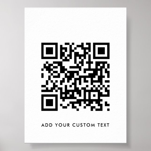 Póster Código QR | Tu Texto Minimalista Moderno Simple (Frente)