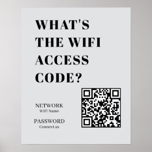 Póster Código QR WiFi Conexión Fácil a la Red cartel