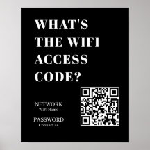 Código QR WiFi negro personalizado | Mostrar contr