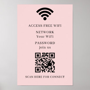 Póster Código QR WiFi para conectar cartel de red Impresi