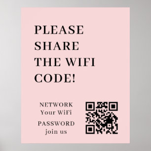Póster Código QR WiFi para conectar cartel de red Impresi