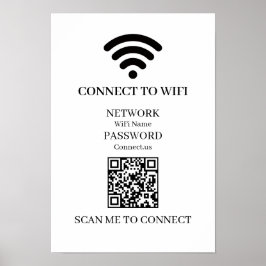 Póster Código QR WiFi personalizado | Escaneo de red fáci