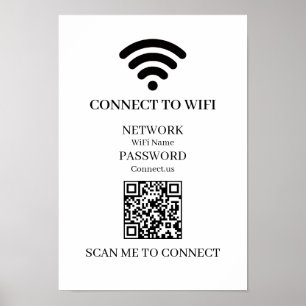 Póster Código QR WiFi personalizado   Escaneo de red fáci