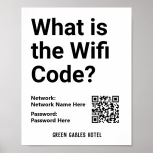 Póster Código WiFi con código QR en un