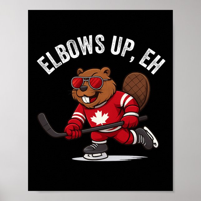 Póster Codos Arriba Eh Jugadores de Hockey Castor Diverti (Frente)