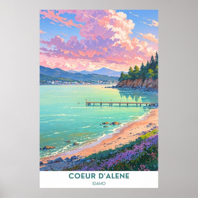 Póster Coeur d'Alene, Idaho (Frente)