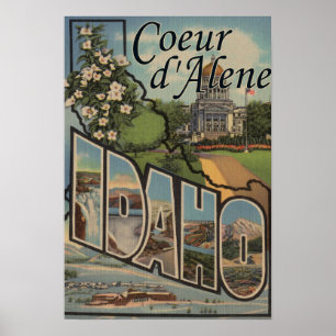 Póster Coeur d'Alene, Idaho - Large Letter Scenes