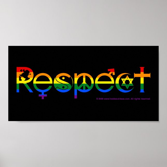 Póster Coexistir con Respeto LGBT Orgullo Gay (Frente)