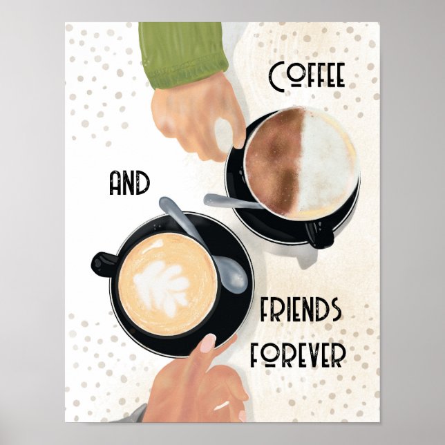 Póster Coffee and Friends Forever Postcard    (Frente)