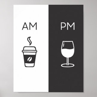 Póster Coffee and Wine - Am/Pm