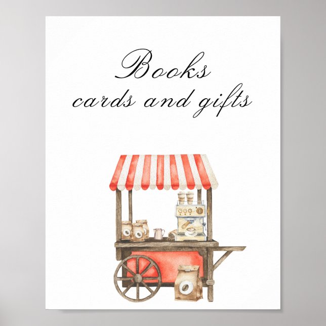 Póster Coffee baby shower - Books, cards and gifts (Frente)