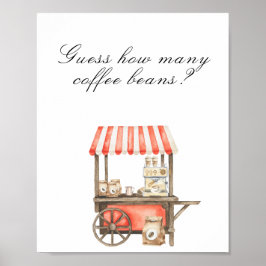 Póster Coffee baby shower - guess how many coffee beans