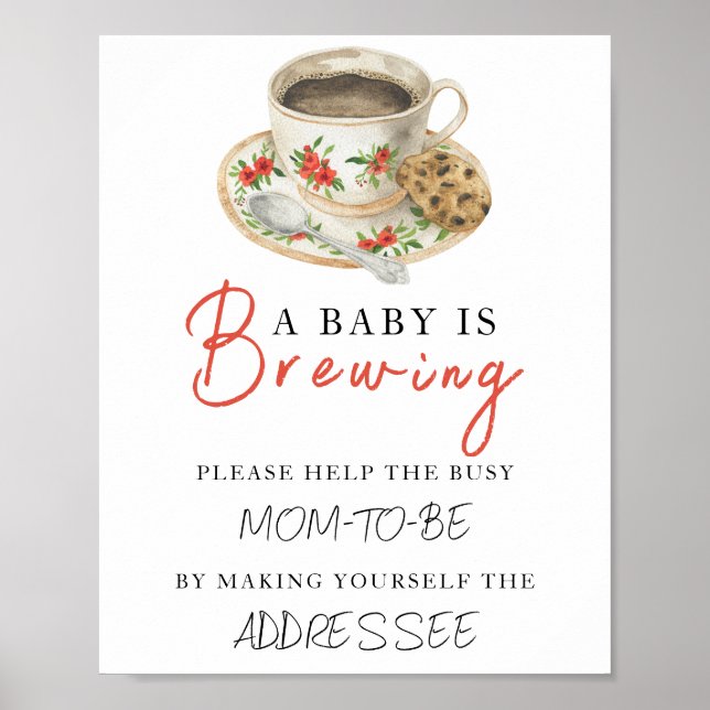 Póster Coffee baby shower - Help the Busy Mom-to-Be  (Frente)