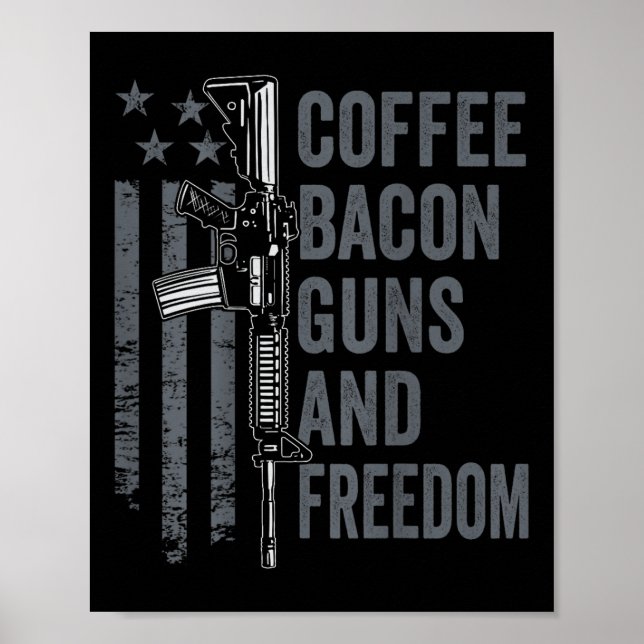 Póster Coffee Bacon Guns & amp; Libertad - Bbq Grill Pro  (Frente)
