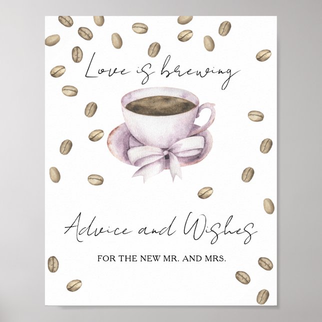 Póster Coffee bow - Consejos y deseos para recién casados (Frente)