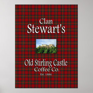 Póster Coffee Co., el antiguo castillo de Clan Stewart.