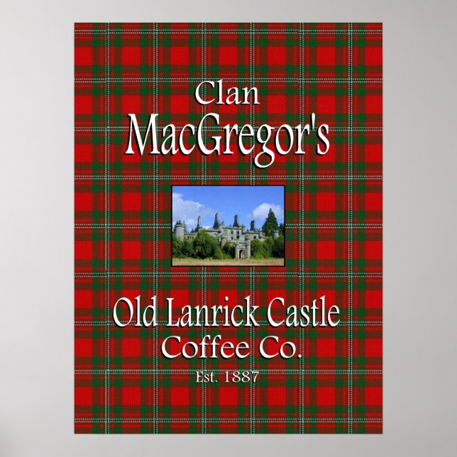 Póster Coffee Co., el Castillo de Old Lanrick de Clan Mac (Frente)