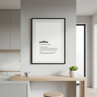 Póster Coffee Definition Poster | Dictionary Style