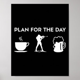 Póster Coffee divertido Biathlon Biathlonist Beer