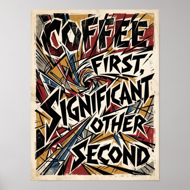 Póster coffee first significant other second (Frente)