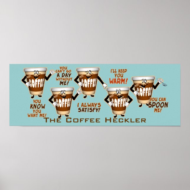 Póster Coffee Heckler Humor (Frente)