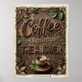 Póster coffee is always the answer
