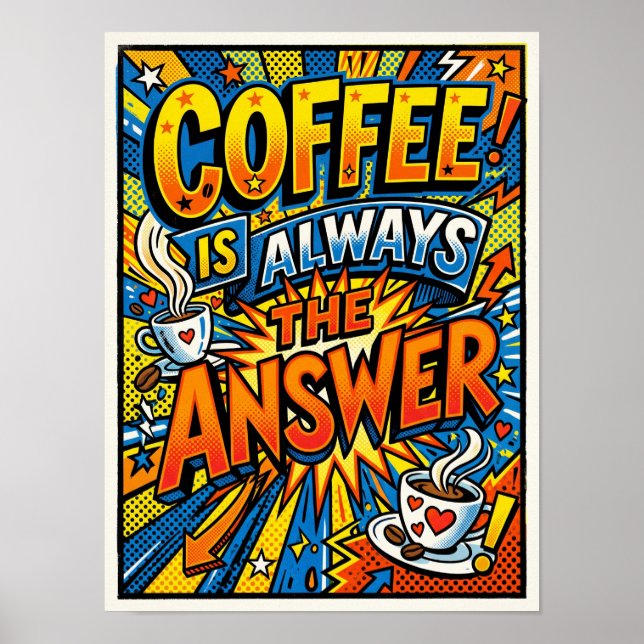 Póster coffee is always the answer (Frente)