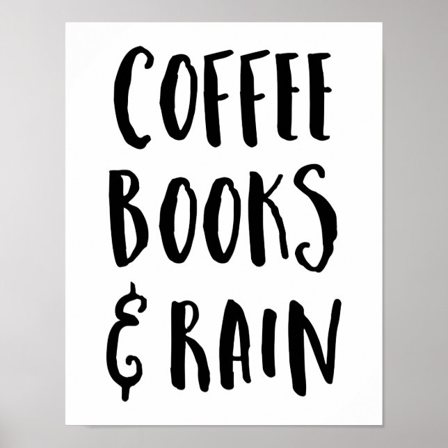 Póster Coffee, libros y presupuesto para lluvias (Frente)