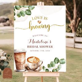 Póster Coffee Love está preparando una ducha de novia sig