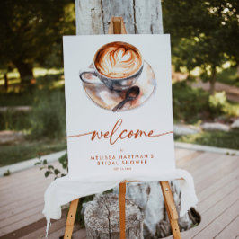 Póster Coffee Love is Brewing Bridal Shower Welcome