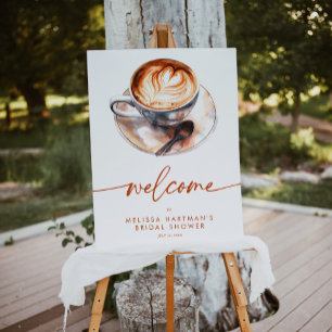 Póster Coffee Love is Brewing Bridal Shower Welcome