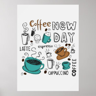 Póster Coffee Lover Coffee Collection For New Day