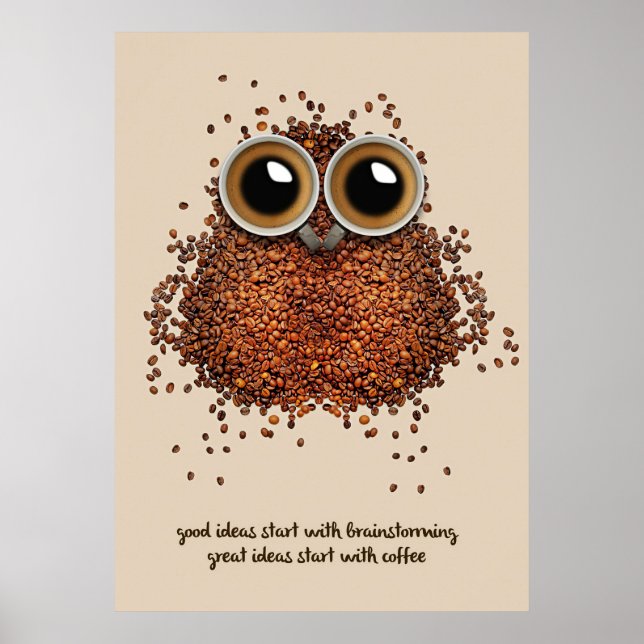 Póster Coffee Lover Coffee Owl (Frente)