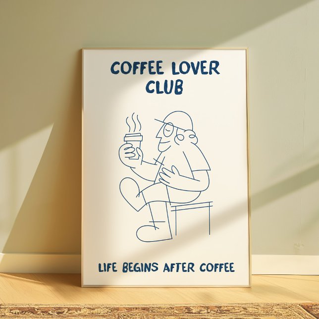 Póster Coffee Lover Wall Art Poster Minimalist Line Art (Subido por el creador)