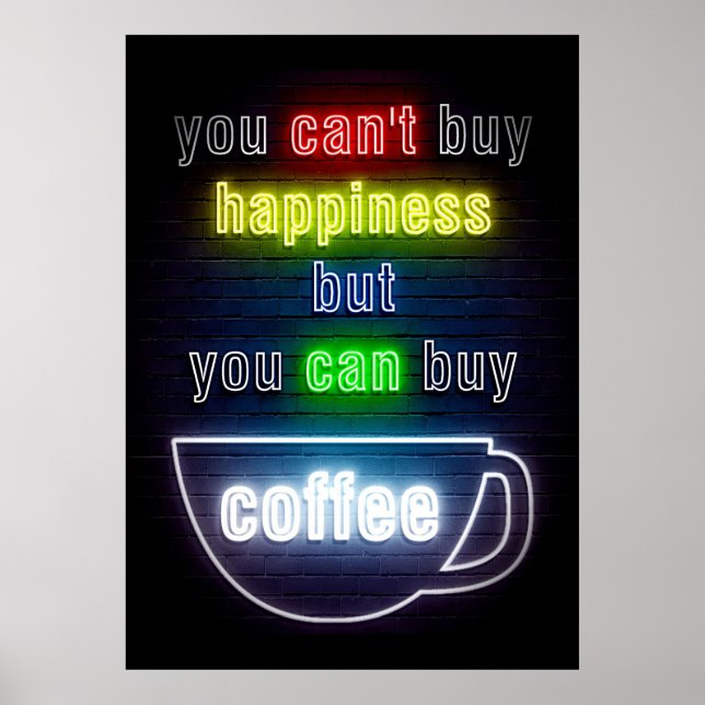 Póster Coffee Lover You Can Buy Coffee (Frente)