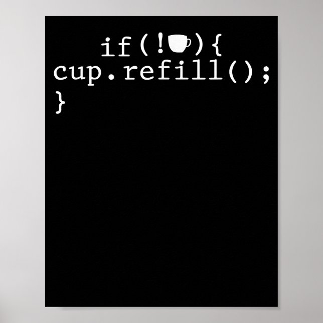 Póster Coffee Refill Smart Coding Software Engineer (Frente)
