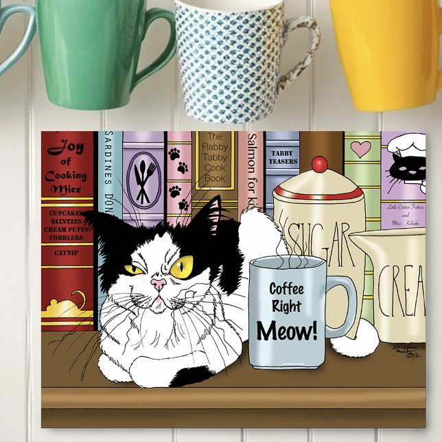 Póster Coffee Tuxedo Cat Funny (Subido por el creador)