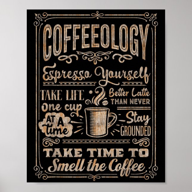 Póster Coffeeología - Funny Inspiradores amantes del café (Frente)