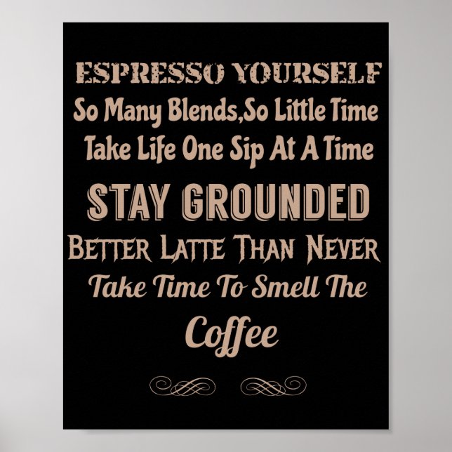 Póster Coffeeology Coffee Quote (Frente)