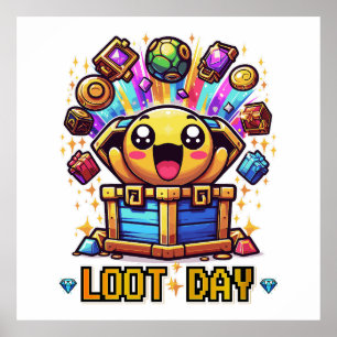 Póster Cofre del Tesoro de Loot Day Gaming