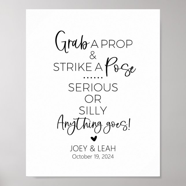 Póster Coge un Rótulo de la cabina fotográfica de un palo (Frente)