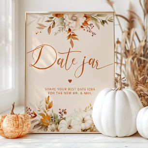 Póster Coger ideas de noche de cita. Boho fall Date jar b