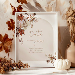 Póster Coger ideas de noche de cita. Boho fall Date jar b