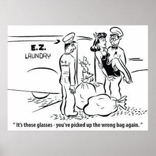Póster Cogí una bolsa equivocada, broma de lavandería, vi