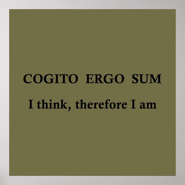 Póster cogito ergo sum, latin (Frente)