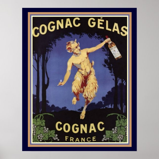 Póster Cognac Gelas - Francia - Poster Art Deco 16 x 20 (Frente)