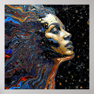 Póster "Cognición Celestial" – Un Retrato Surrealista